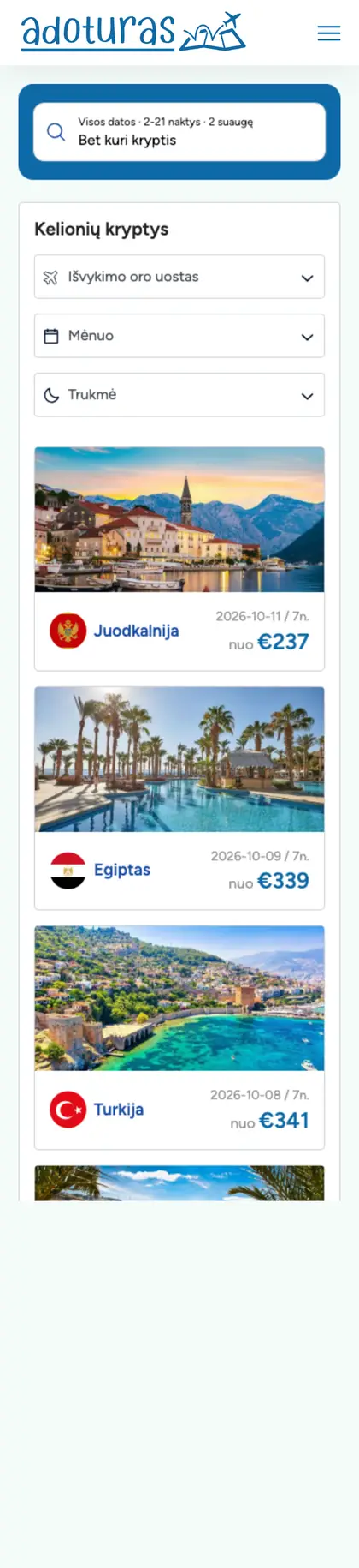 Adoturas.lt – mobilioji versija