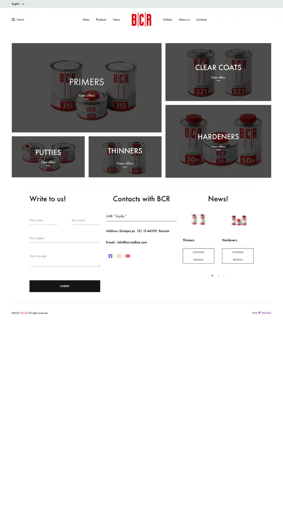 Bcr-redline.com – pagrindinis puslapis kompiuteryje