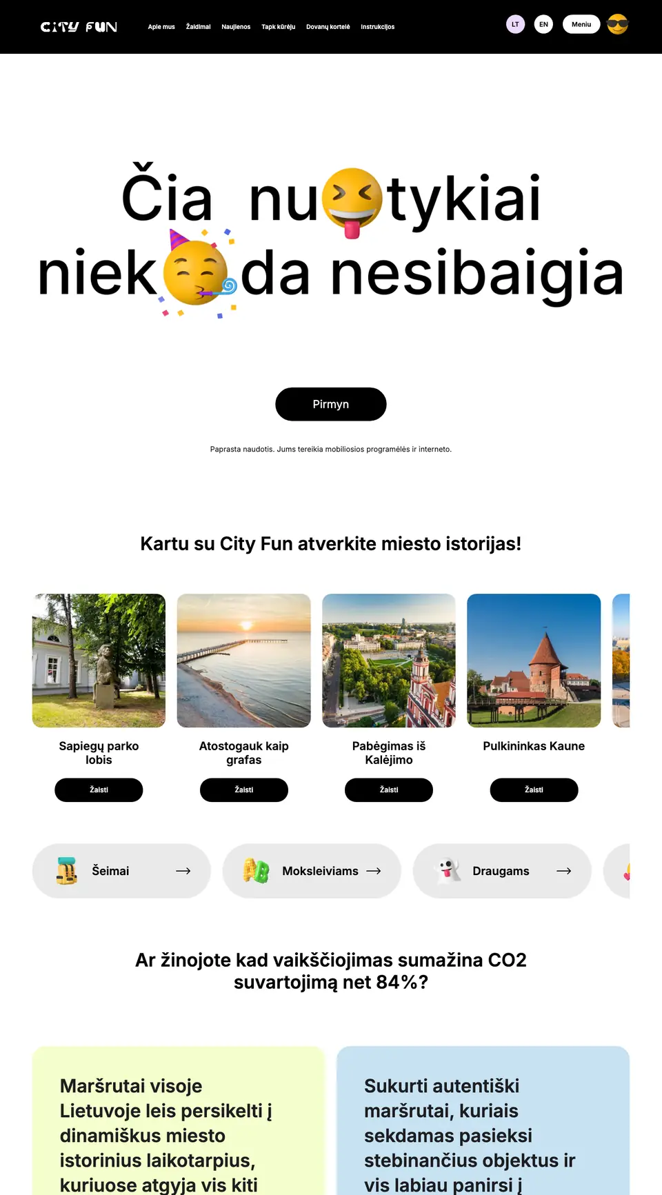 CityFun.lt – svetainės vaizdas