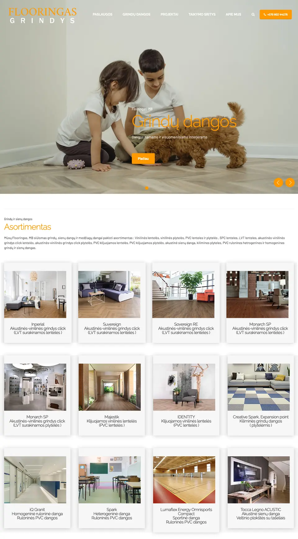 Flooringas.lt – pagrindinis puslapis kompiuteryje
