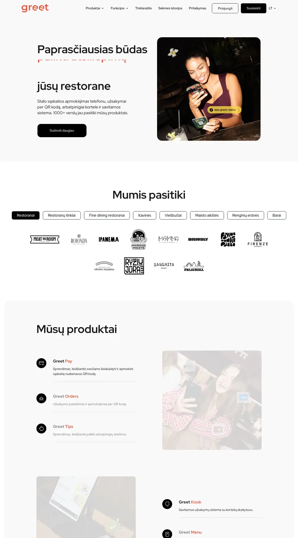 Greet – svetainės vaizdas