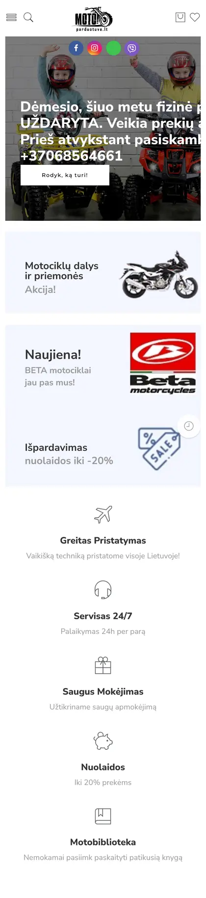 Motoparduotuve.lt – mobilioji versija