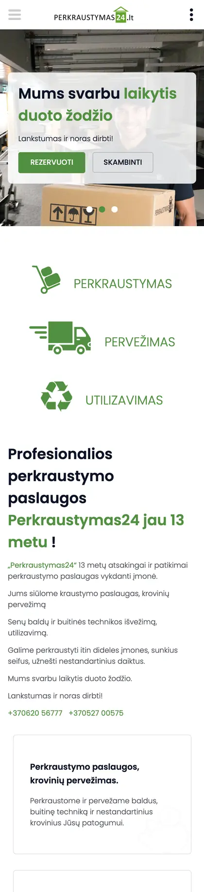 Perkraustymas24.lt – mobilioji versija