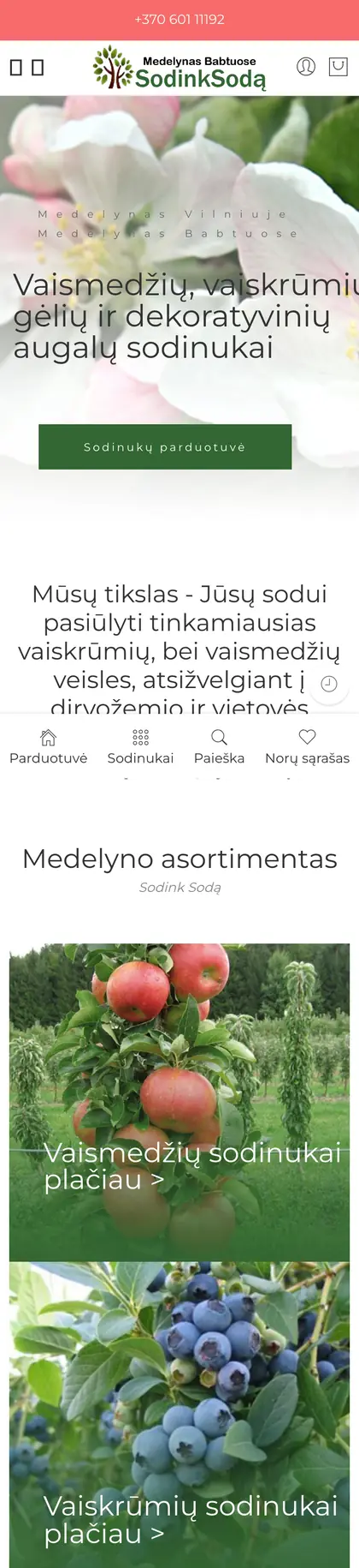 Sodinksoda.lt – mobilioji versija