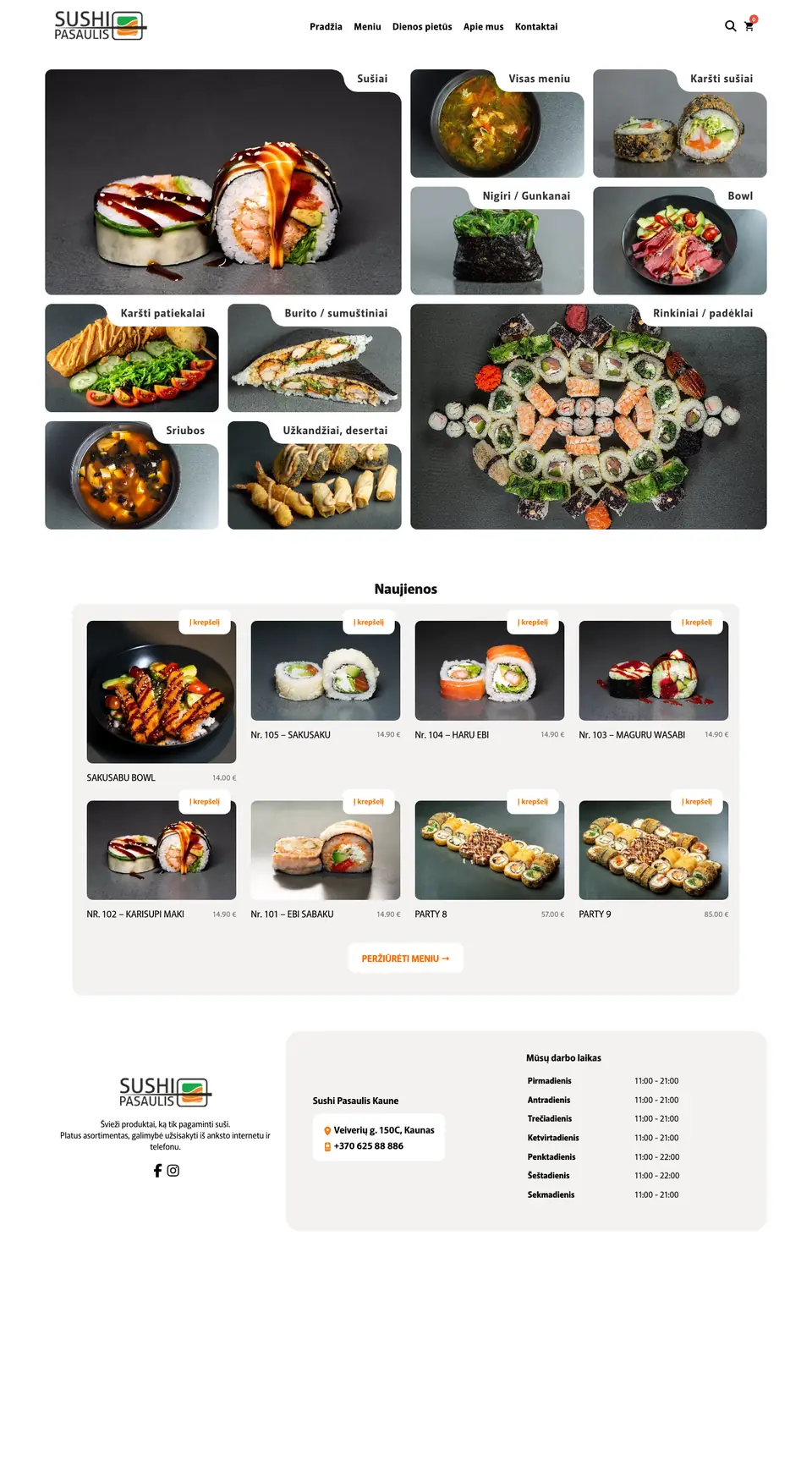 Sushipasaulis.lt – svetainės vaizdas
