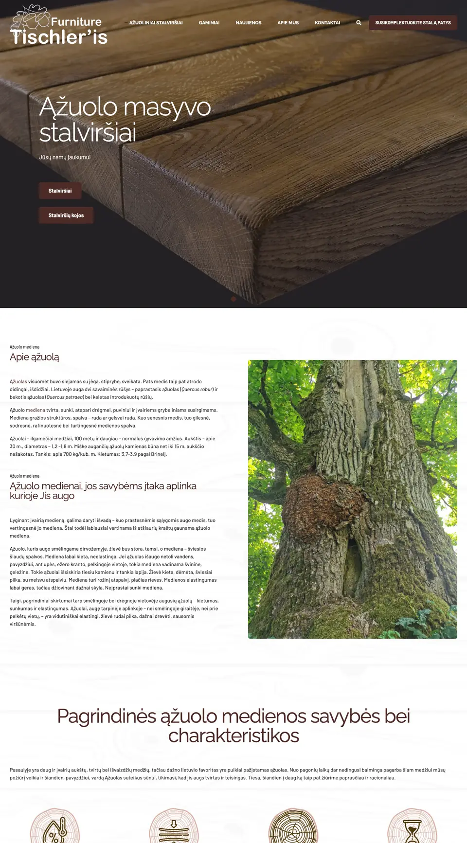 Tischleris.lt – svetainės vaizdas