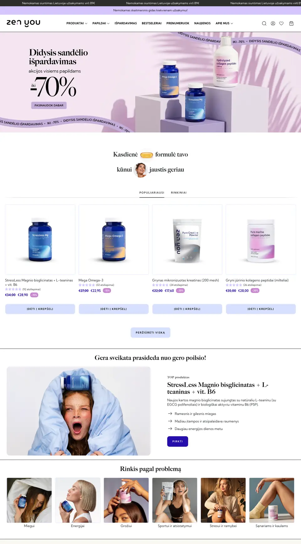 ZenYou.lt – svetainės vaizdas