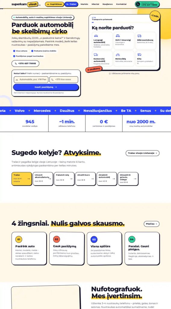 Superkamvisus.lt – pagrindinis puslapis kompiuteryje